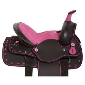 10904 Pink Youth Kids Light Weight Western Horse Saddle Set 10 13