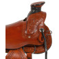 Western Hand Carved Leather Roping Ranch Horse Saddle 15"