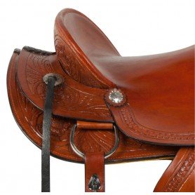 10529 Western Hand Carved Leather Roping Ranch Horse Saddle 15"