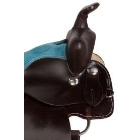 10931 10" Turquoise Fringe Brown Western Horse Saddle Tack