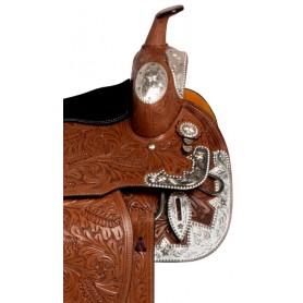 10936 Light Chestnut Hand Carved Silver Show Western Saddle