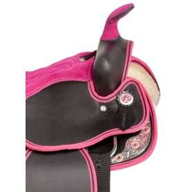 10937 Pink Texas Star Youth Synthetic Western Horse Saddle 10 13