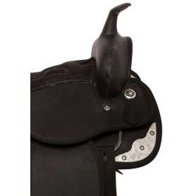 10942 Black Synthetic Silver Show Western Horse Saddle Tack 15