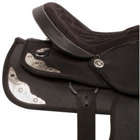 10942 Black Synthetic Silver Show Western Horse Saddle Tack 15