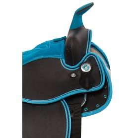 10945 Blue Synthetic Western Show Kids Seat Horse Saddle 10 13