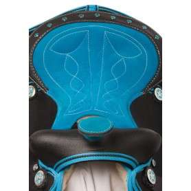 10945 Blue Synthetic Western Show Kids Seat Horse Saddle 10 13