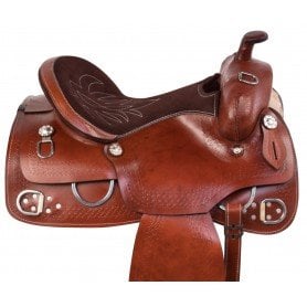 11029 Hand Tooled Western Leather Training Trail Horse Saddle Tack Set