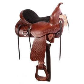 11028 Treeless Western Pleasure Trail Leather Tooled Horse Saddle Tack Package