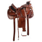 Hand Carved Western Wade Tree Roping Leather Training Horse Saddle Tack