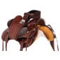 Classic Tooled Comfy Mahogany Western Pleasure Trail Leather Horse Saddle Tack
