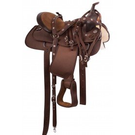 11050 Texas Star Light Weight Brown Synthtic Western Pleasure Horse Saddle Tack