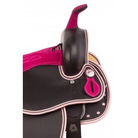 11042 Pink Crystal Light Weight Western Synthetic Show Trail Horse Saddle Tack