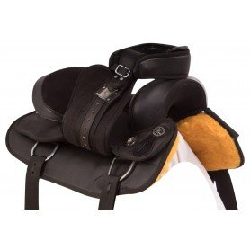 11044 Black Synthetic Round Skirt Western Pleasure Trail Horse Saddle Tack Set