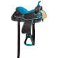 Blue Crystal Synthetic Western Show Trail Horse Saddle Tack Set