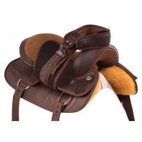 11046G Light Weight Brown Gaited Western Synthetic Pleasure Trail Horse Saddle Tack
