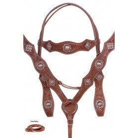 11054 Hand Carved Western Leather Pleasure Trail Horse Tack Set