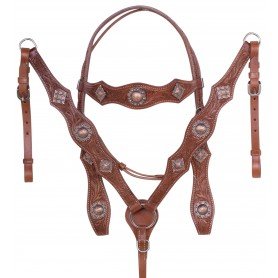 11054 Hand Carved Western Leather Pleasure Trail Horse Tack Set