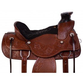 11073 Comfy Wade Tree Roping Western Ranching Leather Tooled Horse Saddle Tack