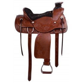 11073 Comfy Wade Tree Roping Western Ranching Leather Tooled Horse Saddle Tack