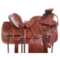Hard Seat Western Tooled Leather Wade Tree Ranching Roper Horse Saddle Tack Set