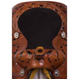 11078P Children Youth Western Leather Tooled Kids Pony Barrel Racing Trail Saddle Tack