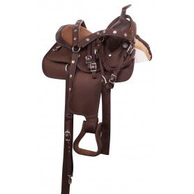 11079P 10" Light Weight Brown Synthetic Western Children Youth Pony Saddle Tack Set