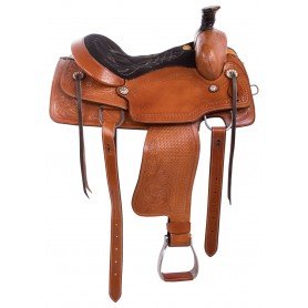 11083 Premium Hand Carved Western Roping Ranch Work Leather Horse Saddle Tack Set