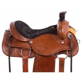 11085 Cowboy Ranch Work Roping Western Leather Comfy Seat Tooled Horse Saddle Tack