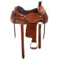 Cowboy Ranch Work Roping Western Leather Comfy Seat Tooled Horse Saddle Tack