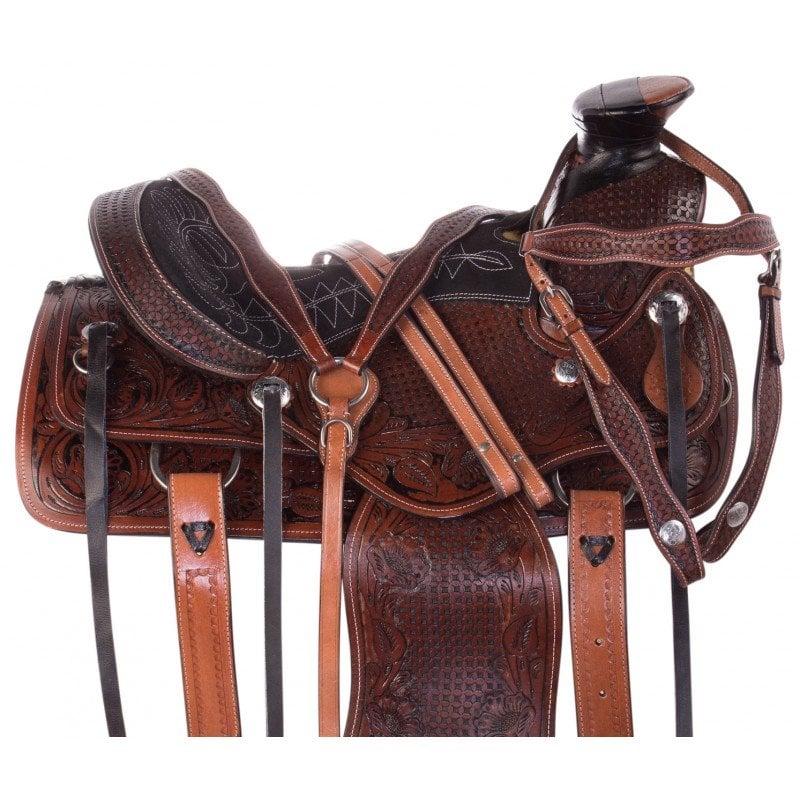 Roping Leather Horse Saddle Tack Set