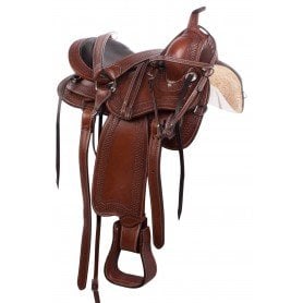 110829 Western Endurance Comfy Cush Short Skirt Leather Trail Horse Saddle Tack Set