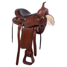 110829 Western Endurance Comfy Cush Short Skirt Leather Trail Horse Saddle Tack Set