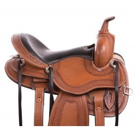 110828 Chestnut Western Endurance Trail Comfy Cush Leather Horse Saddle Tack Set
