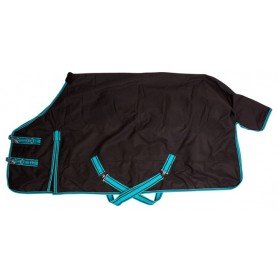 WB1810 Black Turquoise Heavy Weight Turnout Winter Horse Blanket Waterproof 1200D 350g Fill