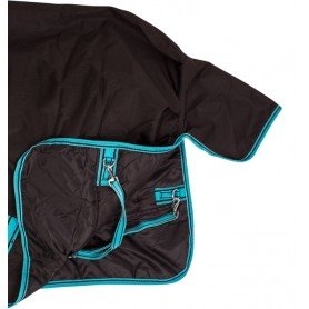 WB1810 Black Turquoise Heavy Weight Turnout Winter Horse Blanket Waterproof 1200D 350g Fill