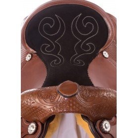 110859 Classic Western Cowboy Ranching Trail Hand Tooled Comfy Leather Horse Saddle Tack Set