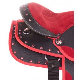 9891 Red Crystal Synthetic Youth Kids Western Horse Saddle 12 13