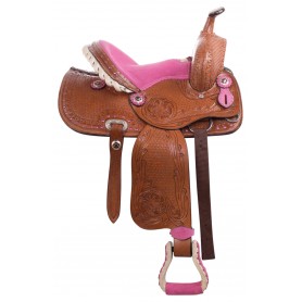 Pink Crystal Pony Youth Kids Western Saddle Tack 10