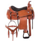 Comfy Western Tooled Pleasure Trail Ranching Leather Horse Saddle Tack Set