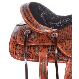 110899 Pleasure Trail Western Leather Ranch Work Hand Carved Horse Saddle Tack