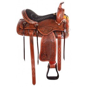 110899 Pleasure Trail Western Leather Ranch Work Hand Carved Horse Saddle Tack