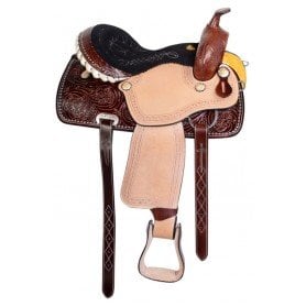 110901 Silver Studded Western Show Pleasure Trail Leather Horse Saddle Tack