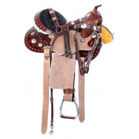 10835A Beautiful Arabian Tooled Barrel Trail Horse Saddle Tack 14 17