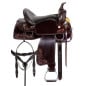 Dark Brown Comfy Western Pleasure Trail Endurance Leather Tooled Horse Saddle Tack