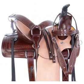 110911 Youth Western Roping Hard Seat Ranch Work Leather Horse Saddle Tack Set