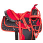 Red Crystal Western Synthetic Barrel Racer Trail Horse Saddle Tack Set