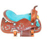 Blue Cowgirl Western Barrel Racing Pleasure Trail Leather Horse Saddle Tack