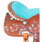 Blue Cowgirl Western Barrel Racing Pleasure Trail Leather Horse Saddle Tack