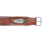 Navaho Feathers Design Premium Tooled Western Leather Back Cinch Bucking Strap
