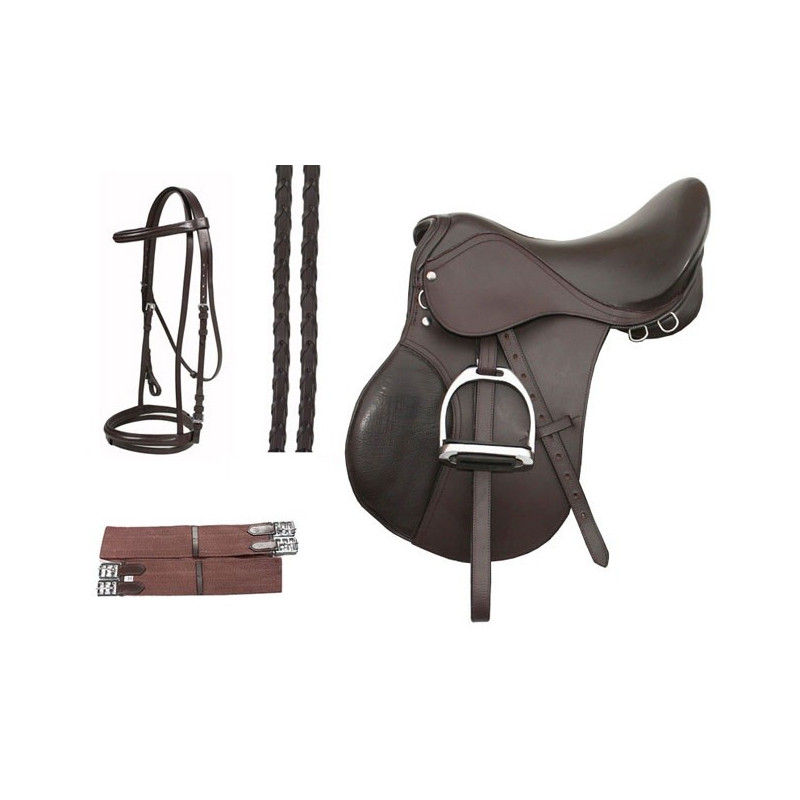 English Brown Event Jumping Saddle Package Set